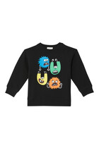 Monster Face Print Sweatshirt